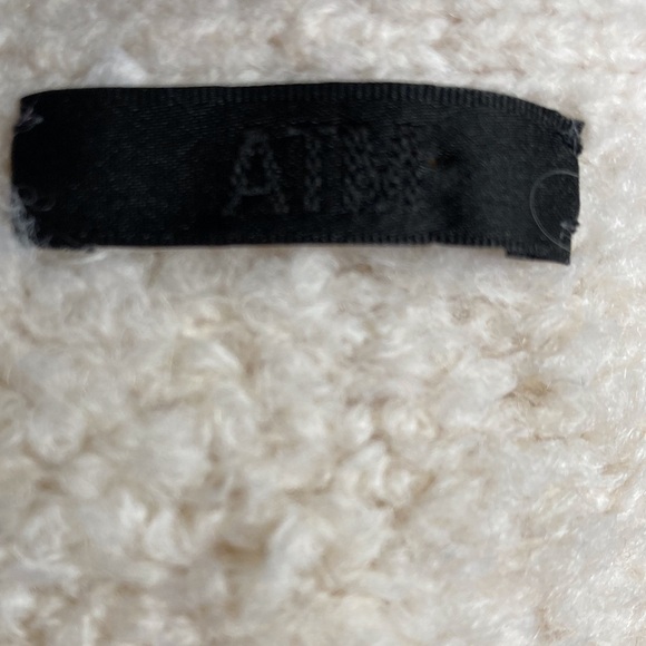 ATM Alpaca Wool Chenille Sweater Cream Destroyed Edge Grunge $395 - Picture 6 of 11